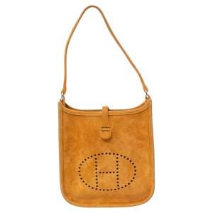 Pre Owned Hermes Camel Orange Veau Dobus Evelyne 16 TPM Bag