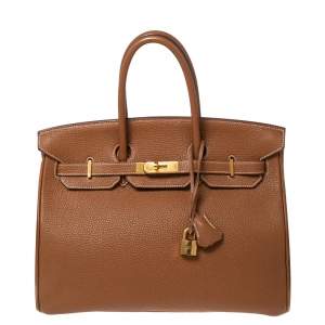 Hermes Gold Togo Leather Gold Plated Birkin 35 Bag