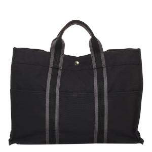 مملوكة مسبقًا Hermes Black Canvas Fourre Tout MM Bag