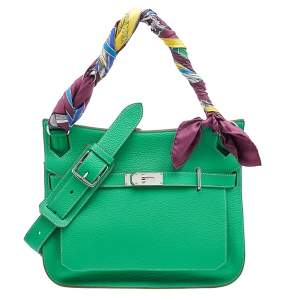 Pre Owned Hermes Bambou/Gris Tourterelle Togo Leather Jypsiere 34 Bag