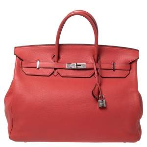 Hermes Bougainvillier Togo Leather Palladium Finish Birkin 40 Bag