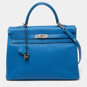 Hermes Mykonos Togo Leather Palladium Finish Kelly Retourne 35 Bag