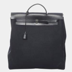 Pre Owned Hermes Black Herbag MM