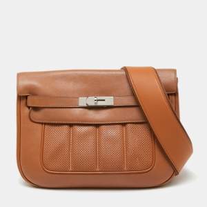 Pre Owned Hermes Gold Swift Leather Palladium Finish Berline Bag