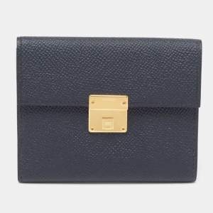 Pre Owned Hermes Bleu Indigo Epsom Leather Mini Clic Card Holder