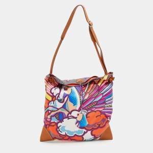 Pre Owned Hermes Multicolor Pégase Pop Silk and Leather Silky City 33 Bag
