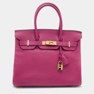 Hermes Tosca Togo Leather Gold Hardware Birkin 30 Bag