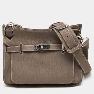 Pre Owned Hermes Etoupe Taurillon Clemence Leather Palladium Hardware Jypsiere 31 Bag