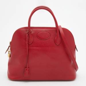 Pre Owned Hermes Rogue Vif Courchevel Leather Bolide Bolide 35 Bag
