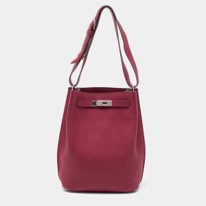 مملوكة مسبقًا Hermes Rouge Grenat Togo Leather So Kelly 22 Bag