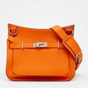 Pre Owned Hermès Orange Clemence Leather Jypsiere 31 Bag