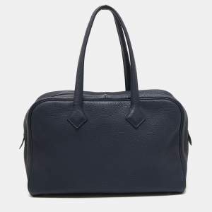 Hermes Bleu Nuit Togo Leather Victoria II Bag