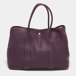 Pre Owned Hermes Cassis Negonda Leather Garden Party 36 Bag