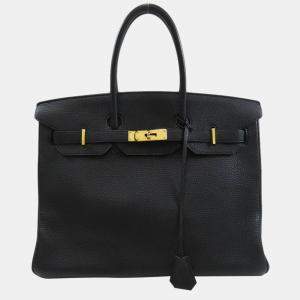 Hermes Birkin 35 black tote bag Togo Ladies