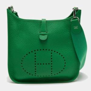 Pre Owned Hermès Bamboo Clemence Leather Evelyne III PM Bag