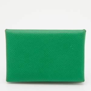 Hermes Bambou Epsom Leather Calvi Card Holder