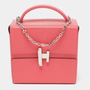 Hermes Rose Lipstick Chevre Mysore Leather Cinhetic Boxy Bag
