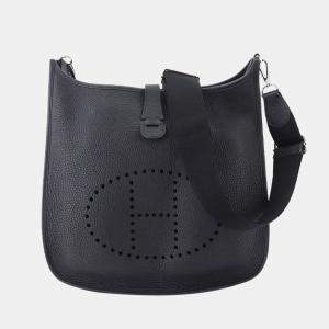 Hermes Evelyne 3 GM Shoulder bag Taurillon Clemence Black R engraved Silver metal fittings