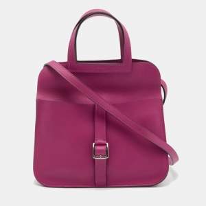 Pre Owned Hermes Rose Pourpre Veau Swift Leather Mini Halzan Bag