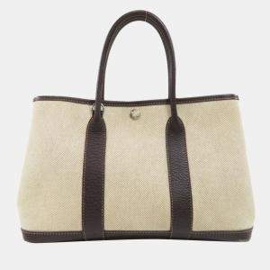 Hermes Garden TPM Brown Handbag Toile H Ladies