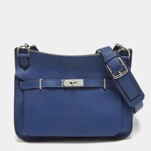 Hermes Blue Saphir Swift Leather Palladium Finish Jypsiere 28 Bag