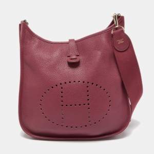 Hermes Tosca Taurillion Clemence Leather Evelyne III PM Bag