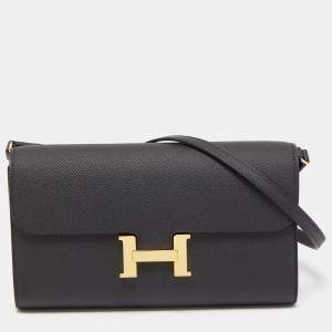 Hermes Black Epsom Leather Constance To Go Cavale Wallet