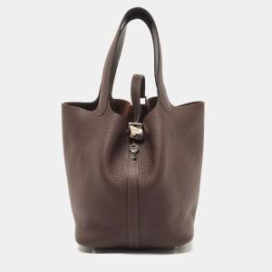 Hermes Rouge Sellier Taurillon Clemence Leather Picotin Lock 22 Bag