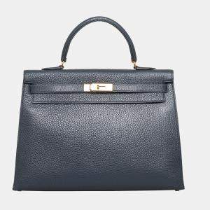 Hermes Blue Fjord Kelly 35