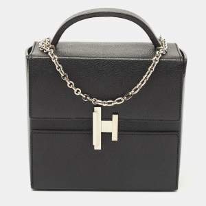 Hermes Black Chevre Leather Cinhetic Bag