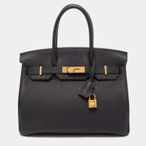 Hermès Black Togo Leather Gold Finish Birkin 30 Bag