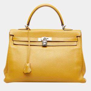 Hermes Yellow 2013 Togo Kelly Retourne 35