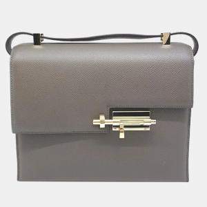 Hermes Grey Epsom Leather Verrou 23 Shoulder Bag