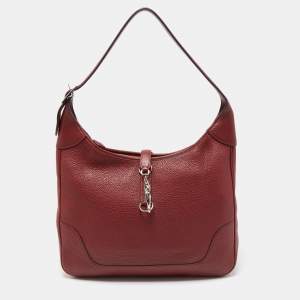 Hermes Rouge H Taurillion Clemence Trim Bag