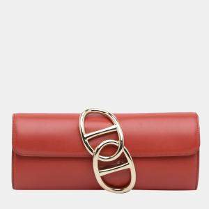 Hermes Red Tadelakt Egee Clutch