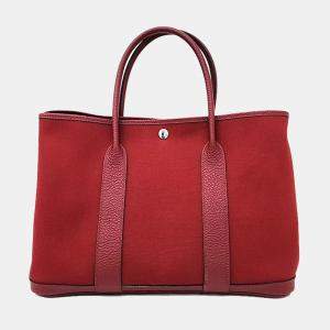Hermes Red Negonda Leather 36  Garden Party Tote Bag