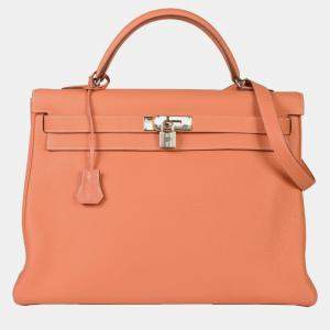 HERMES Kelly 40 Inner stitching □Q stamp (manufactured in 2013) Crevette Taurillon Clemence Handbag with shoulder strap