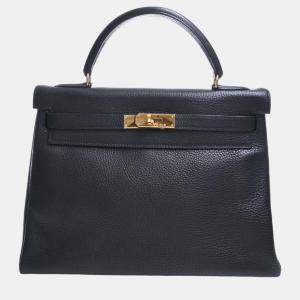 HERMES Togo Kelly 32 Handbag Black Ladies
