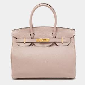 Hermes Glycine Taurillon Clemence Leather Gold Finish Birkin 30 Bag