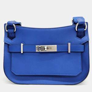 Hermes Blue leather Jypsiere Mini 22 Bag