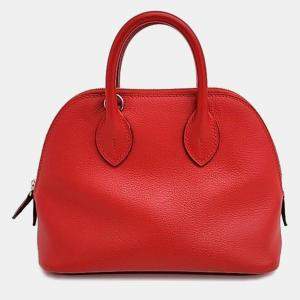 Hermes Red Leather Bolide 1923 Mini Top Handle Bag