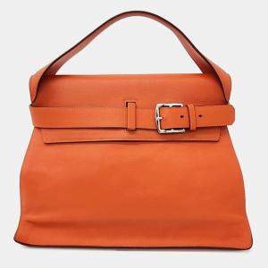 Hermes Leather Orange Etoupe Bag