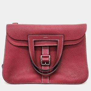 Hermes Leather Red Halzan Bag