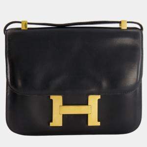 Hermes Vintage Constance 23cm in Black Box Leather with Gold Hardware