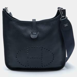 Pre Owned Hermès Bleu Buit Epsom Leather Evelyne III PM Bag
