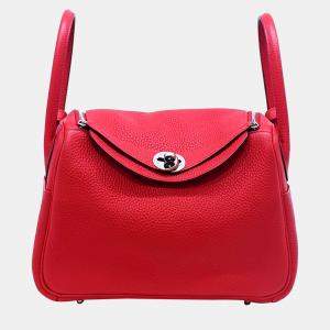 Hermes Red Leather Lindy 26 Bag