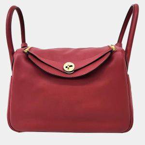 Hermes Red Leather Lindy 30 Bag