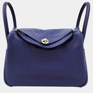 Hermes Purple Leather Lindy 30 Bag