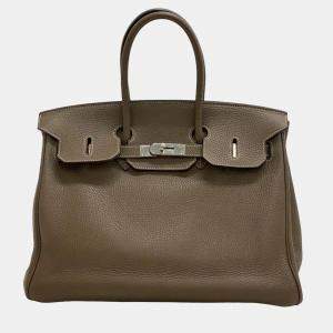 HERMES Birkin 35 Etoupe Handbag Gray Ladies