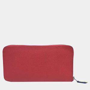 Hermes Rose Jaipur Epsom Leather Azap Silk In Zip Around Wallet